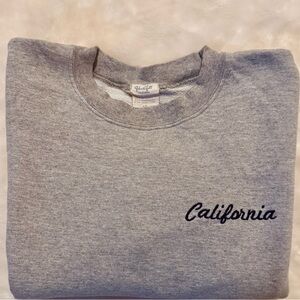 John Galt / Brandy Melville Gray California Cropped Crew Neck Sweatshirt